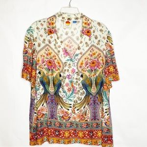 Farm Rio Maryanne - Parrot Floral Blouse (XL)
